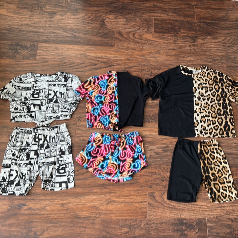 Girls size 10 bundle: 3 tops, 3 shorts